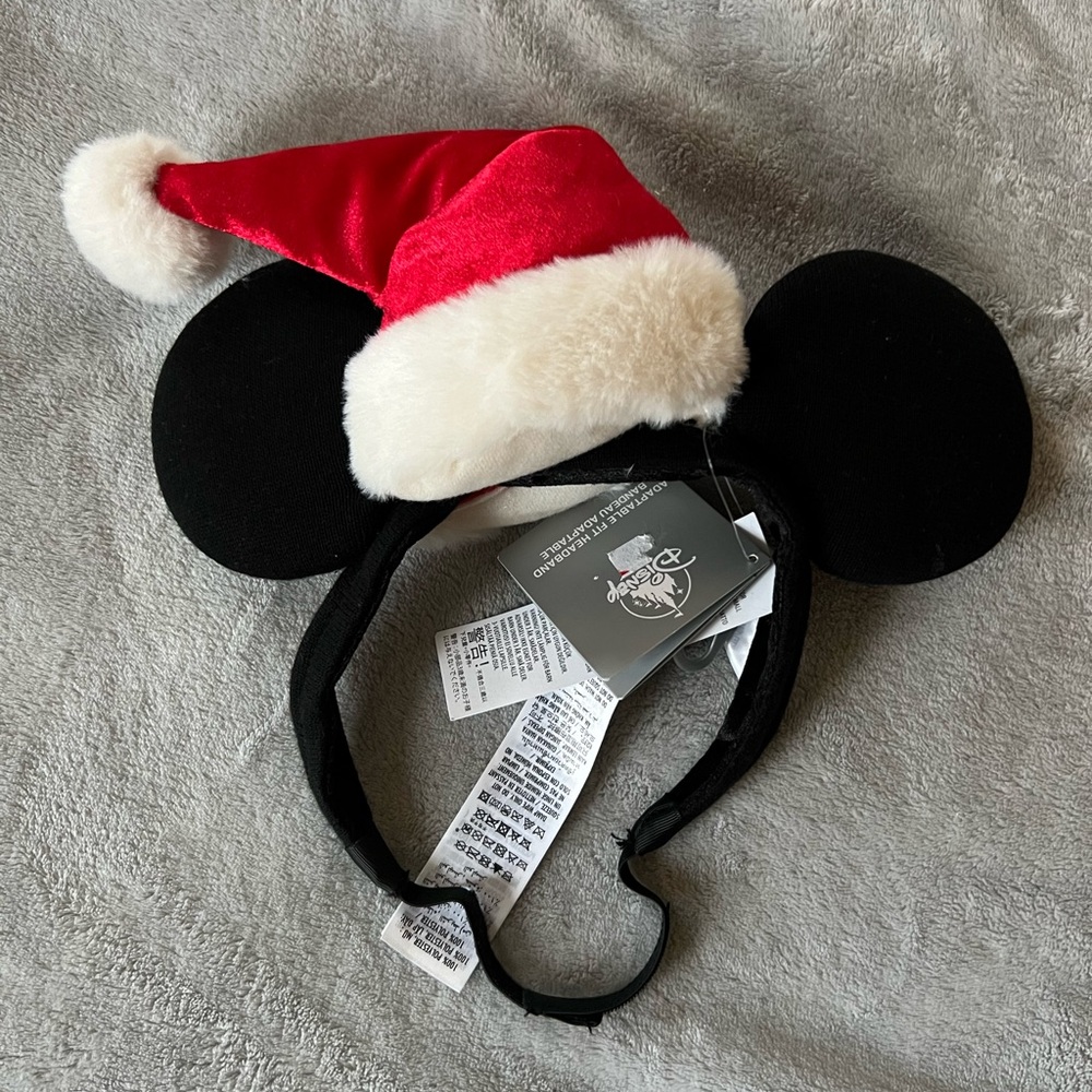 Christmas Holiday Mickey Mouse Santa Adaptive Ears Headband